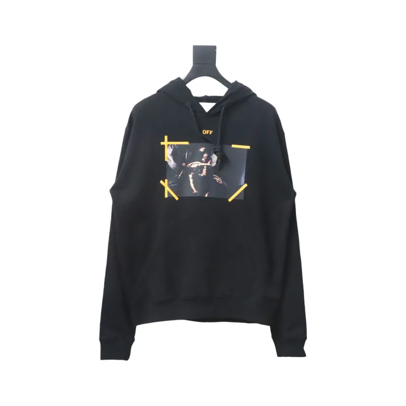 Off-White Arrows Caravaggio Printed Long Sleeved Hoodie