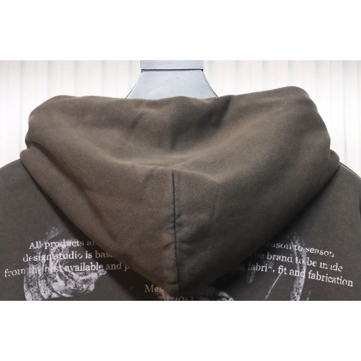 Off-White Logo Print Cotton Hoodie Brown Black