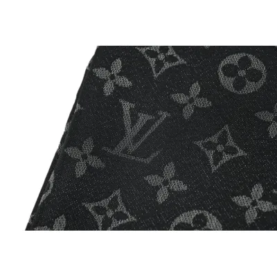 Louis Vuitton Suede Tassel Scarf Black 02