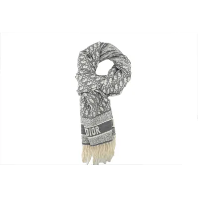 Dior suede fringe scarf grey 01