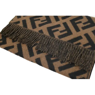 Fendi Suede Tassel Scarf Dark Brown 02