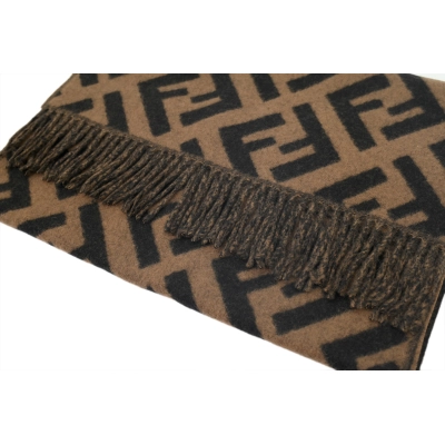 Fendi Suede Tassel Scarf Dark Brown 02