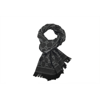 Gucci  knitted  bassel  scarf  black 01