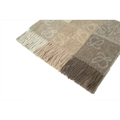 Loewe wool fringed scarf brown 02