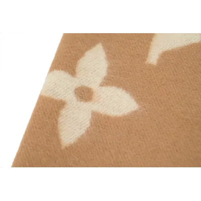 Louis Vuitton suede tassel scarf brown and white 02