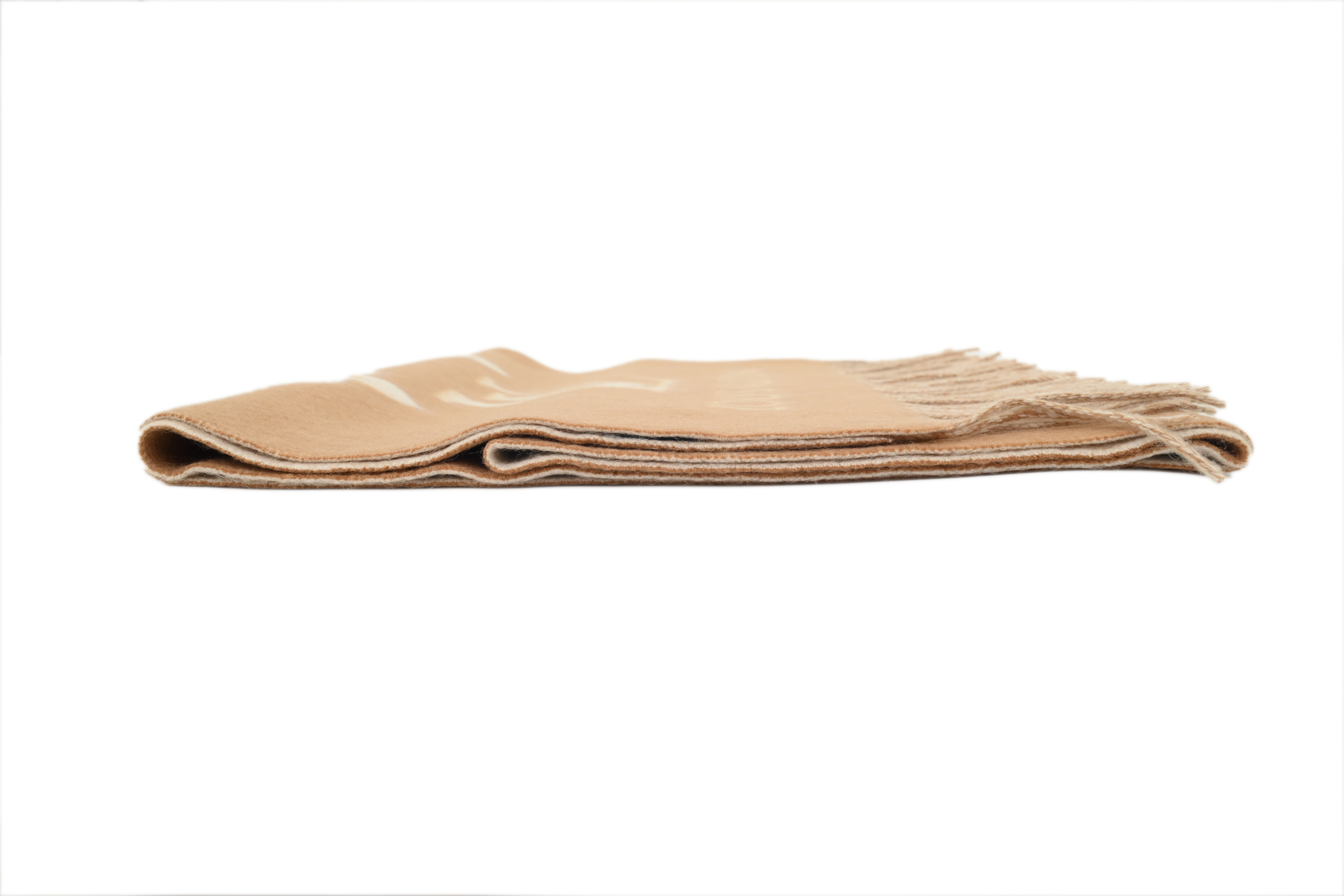 Louis Vuitton suede tassel scarf brown and white
