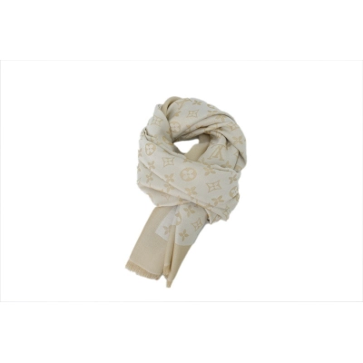 Louis Vuitton Suede Tassel Scarf Khaki 01