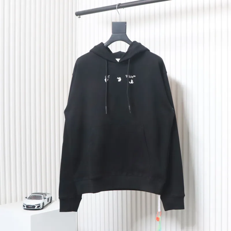 Off-White Arrow Print Hoodie Black Red