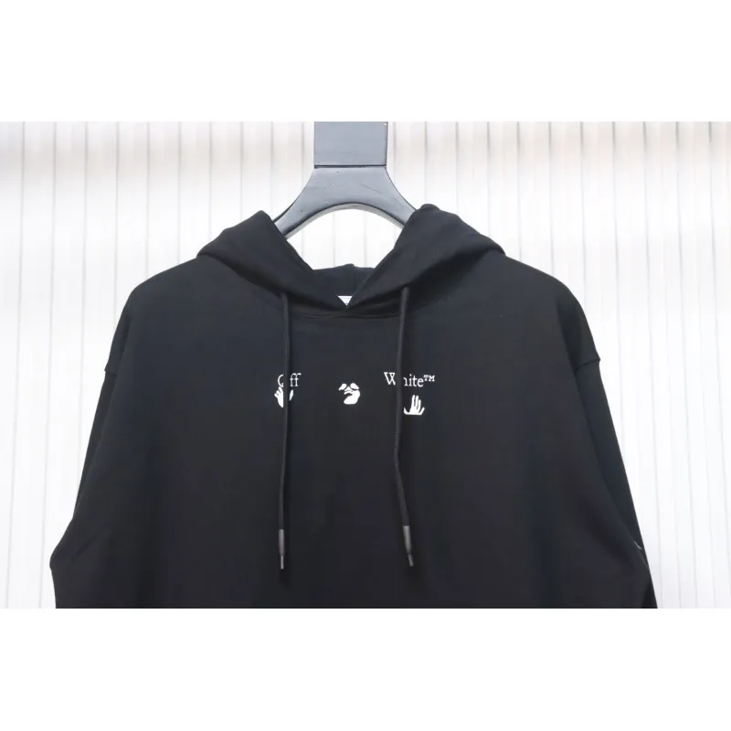 Off-White Arrow Print Hoodie Black Red