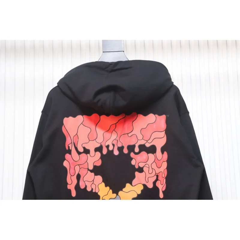 Off-White Arrow Print Hoodie Black Red