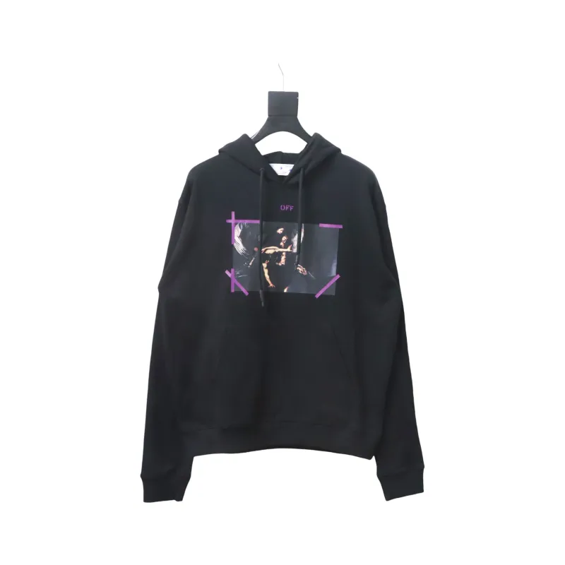 Off-White Caravaggio Hoodie Black Purple