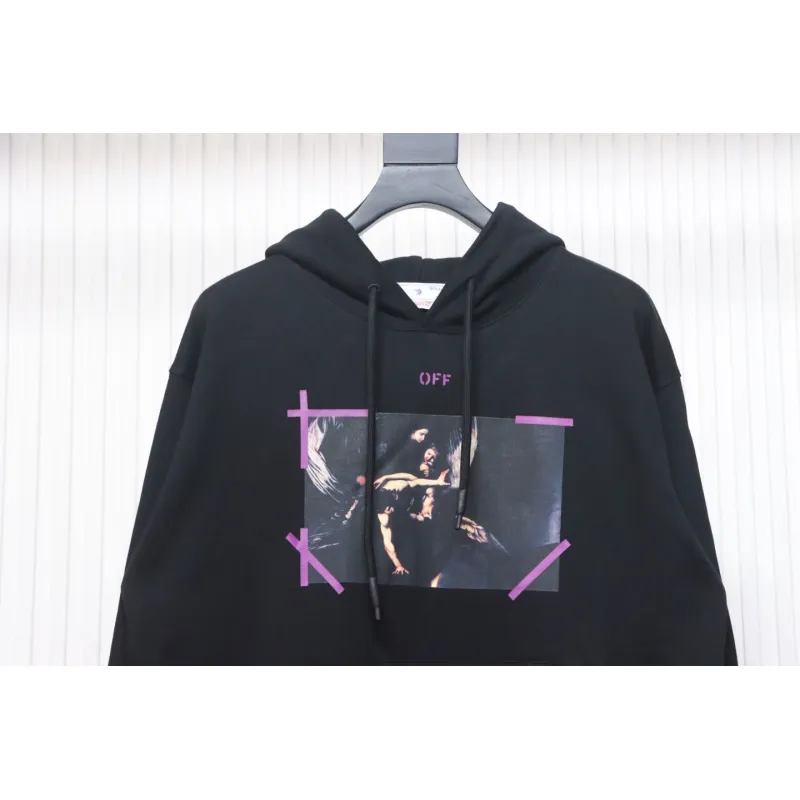 Off-White Caravaggio Hoodie Black Purple