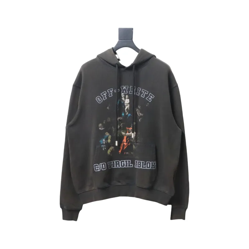 Off-White Graphic Print Cotton Drawstring Hoodie