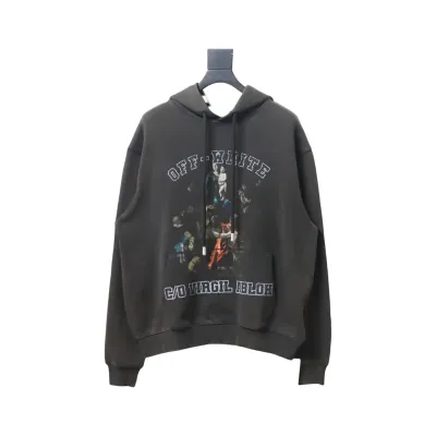 Off-White Graphic Print Cotton Drawstring Hoodie 01