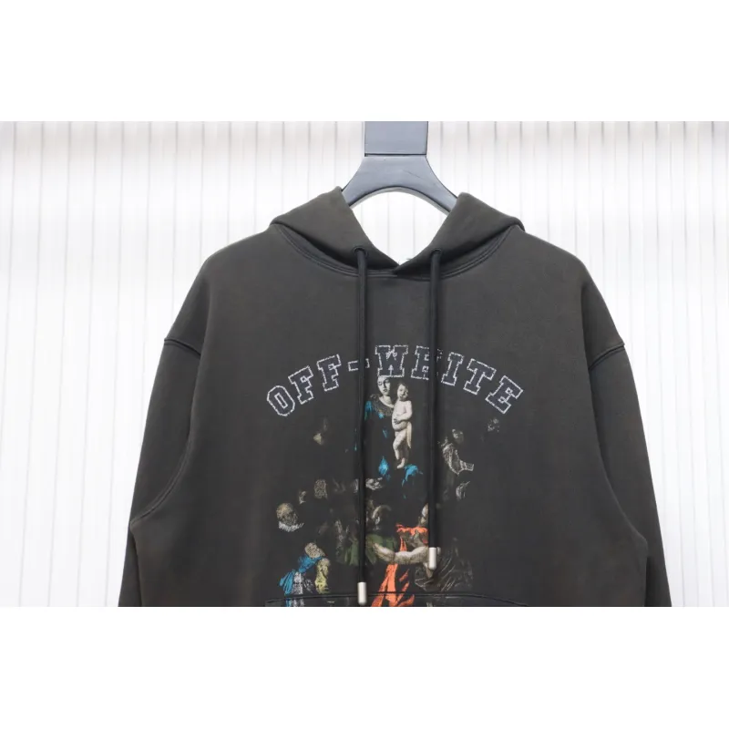 Off-White Graphic Print Cotton Drawstring Hoodie
