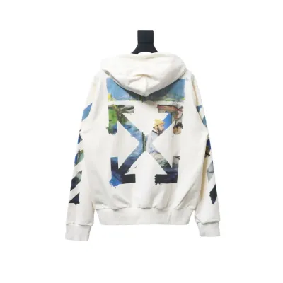Off-White Pascal Arrow Zipped Hoodie White 01