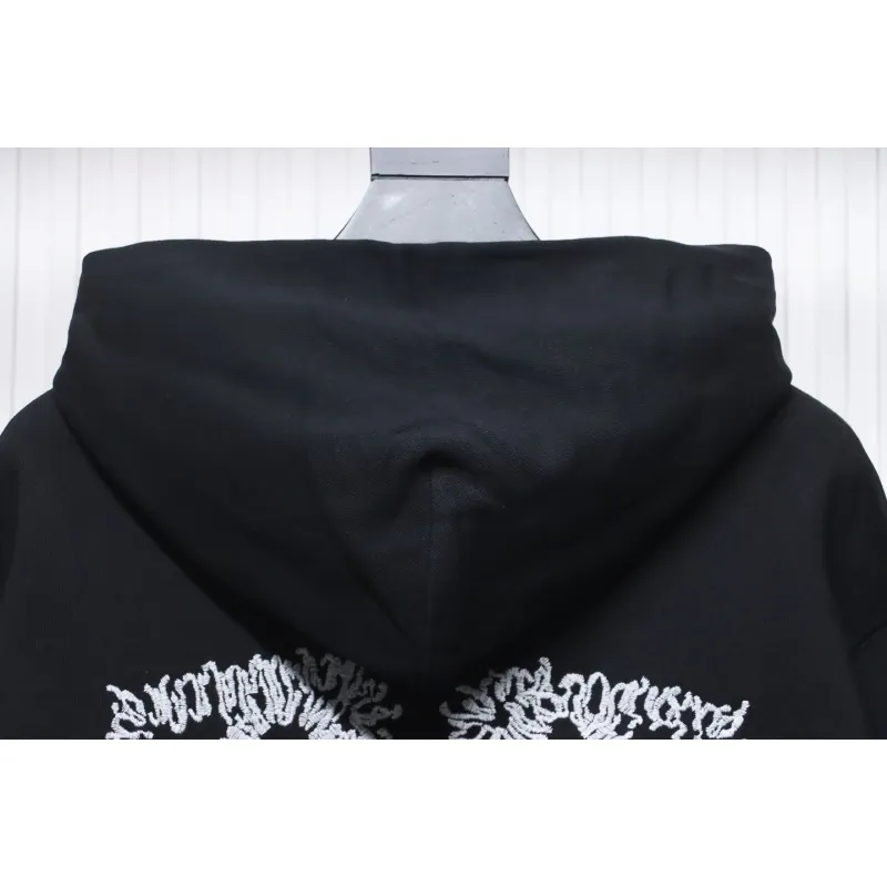 Off-White White Arrow Embroidery Hoodie Black