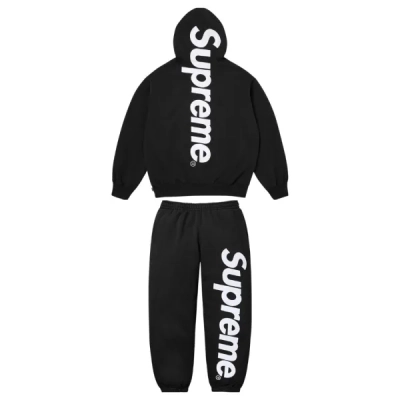 Supreme Satin Appliqué Tracksuit Black 01