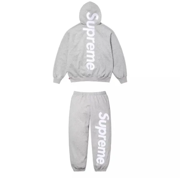 Supreme Satin Appliqué Tracksuit Grey
