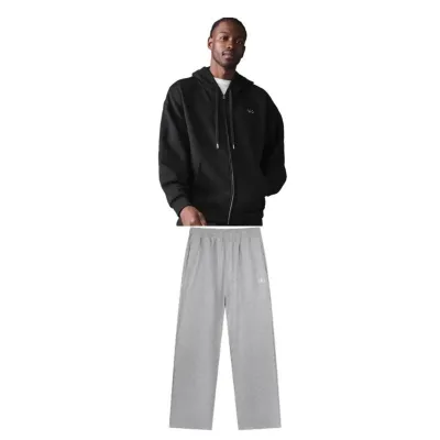 Alo Yoga Accolade Full Zip Hoodie Blcak + Alo Yoga Sports Pants Grey 01