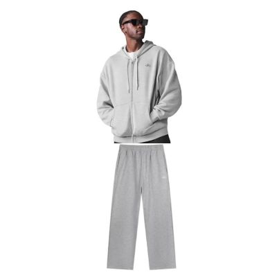 Alo Yoga Accolade Full Zip Hoodie Grey + Alo Yoga Sports Pants 01