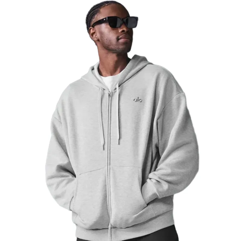 Alo Yoga Accolade Full Zip Hoodie Grey + Alo Yoga Sports Pants