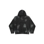 Balenciaga Back Fit Medium en molleton sec peint noir délavé et blanc Hoodie