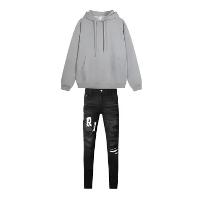 Alo Yoga Accolade Hoodie Grey + Amiri Jeans PK 8815 01