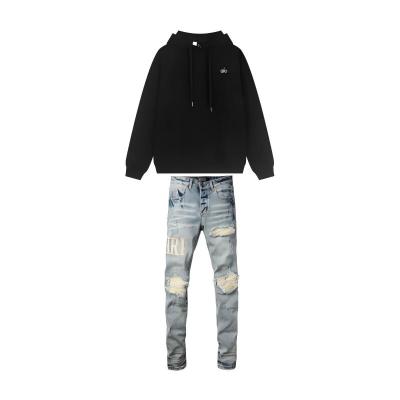 Alo Yoga Accolade Hoodie Black + Amiri Jeans PK 8905 01