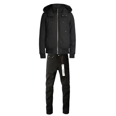 Moose Knuckles ORIGINAL 3Q FUR Black/Black + Purple Brand Fashion Men Jeans 4 01