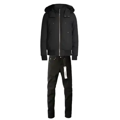Moose Knuckles ORIGINAL 3Q FUR Black/Black + Purple Brand Fashion Men Jeans 4 01