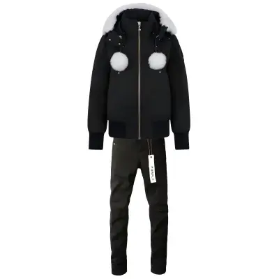 Moose Knuckles ORIGINAL DEBBIE SHEARLING TRIM BOMBER JACKET + Purple Brand Fashion Men Jeans 4 01