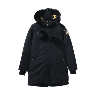  Moose knuckless  Gold Scissors Mid-Length Down Jacket  Black 01