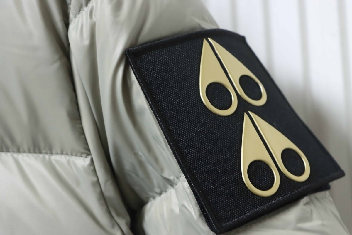 Moose knuckless Gold Scissors Stand Collar Large Plaid Down Jacket Grey