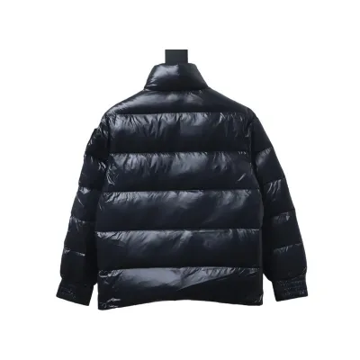 Moose knuckless  Gold Scissors Stand Collar Large Plaid Down Jacket  Black 02