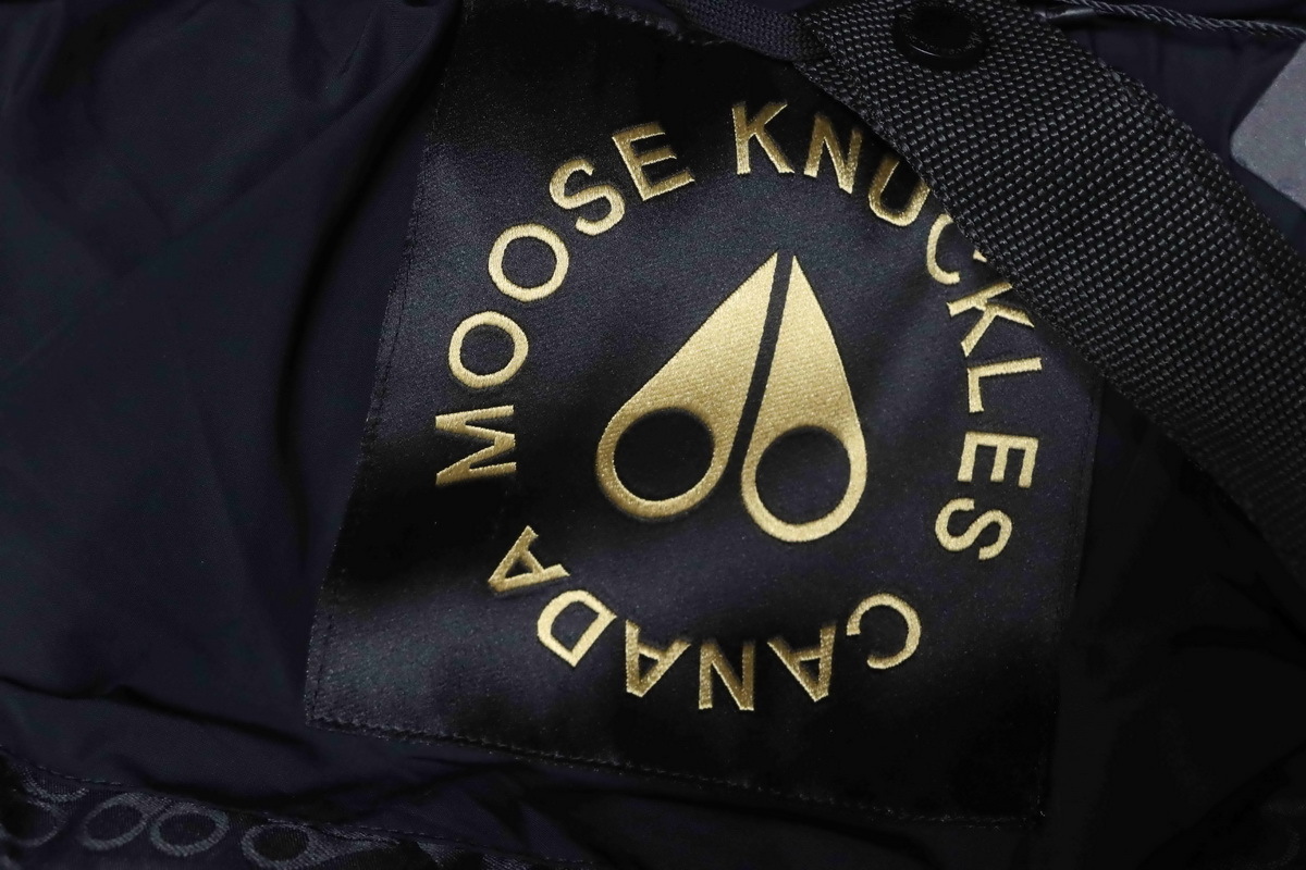 Moose knuckless Golden Scissors Double Zipper Down Jacket Black