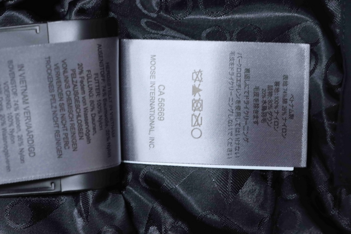 Moose knuckless Golden Scissors Double Zipper Down Jacket Black