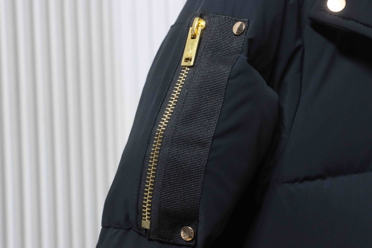 Moose knuckless Golden Scissors Double Zipper Down Jacket Black