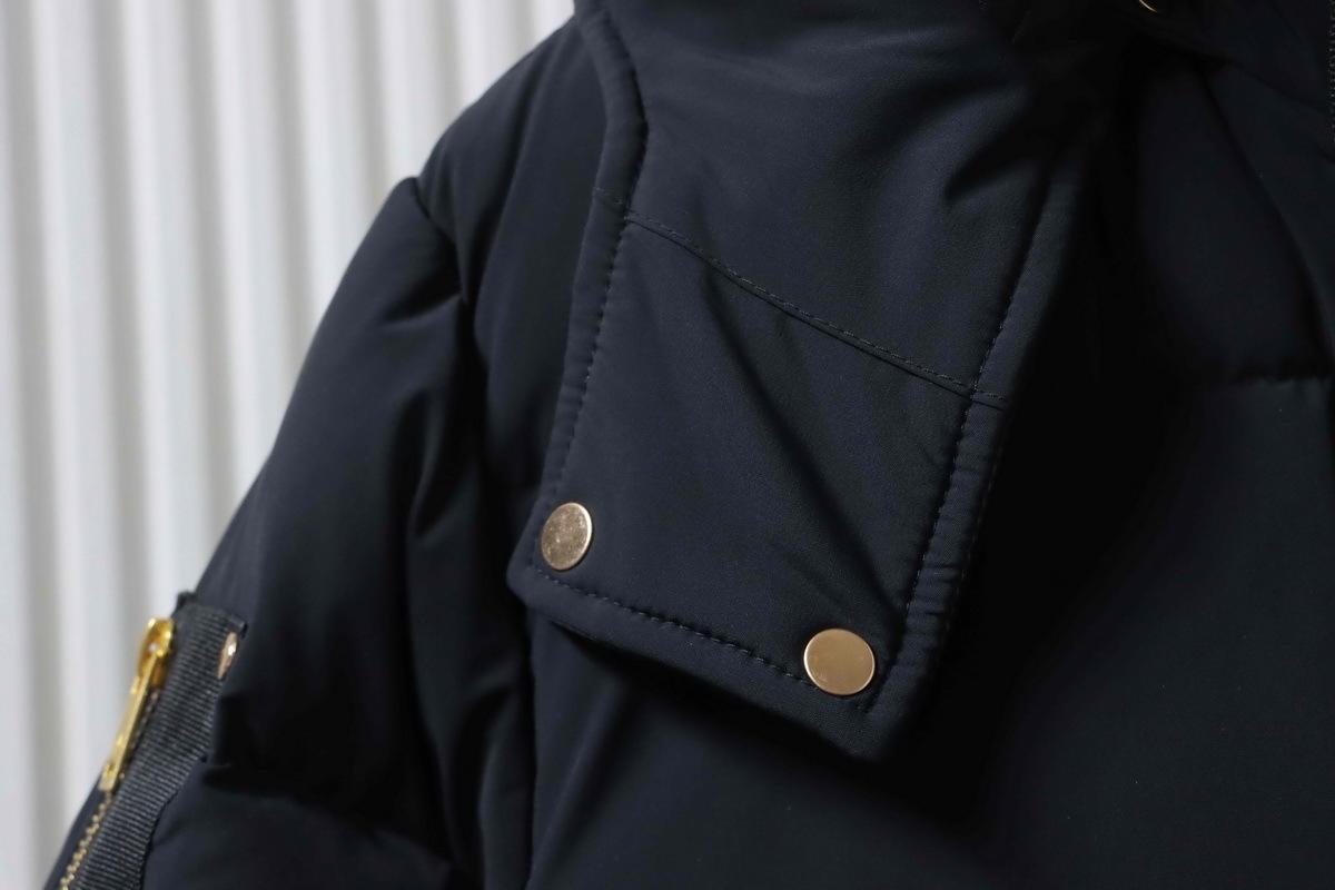 Moose knuckless Golden Scissors Double Zipper Down Jacket Black