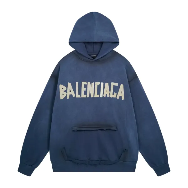 Balenciaga Tape Type Ripped Pocket Hoodie Oversized  YZ 0400018953488