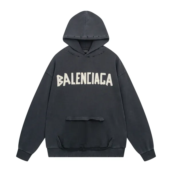 Balenciaga Tape Type Ripped Pocket Hoodie Oversized  YZ 0400018953488