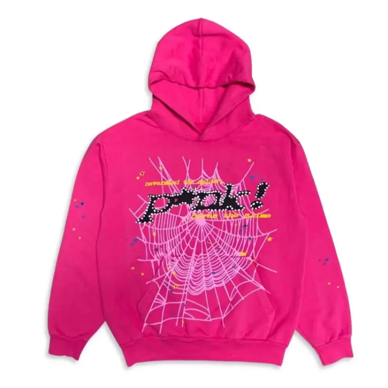 Sp5der P*NK Hoodie Pink + Purple Brand Fashion Men Jeans 6