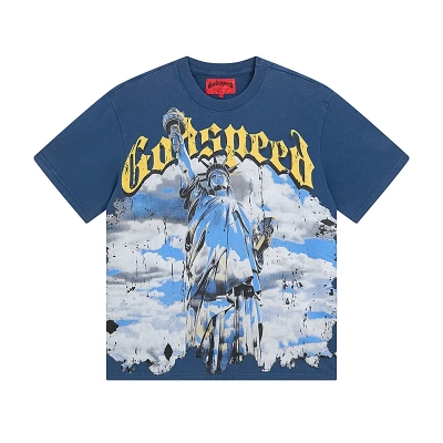 Godspeed Chrome Liberty T-Shirt #1015 Navy Wash 01
