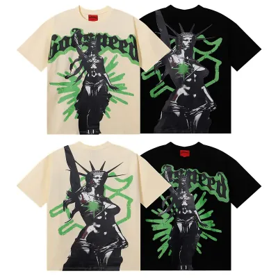 Godspeed Modern Liberty T-shirt #7067 Black/Apricot 01