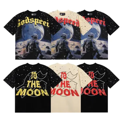 Godspeed No Looking Back T-Shirt #7072 Black Red/Apricot/Black Yellow 01