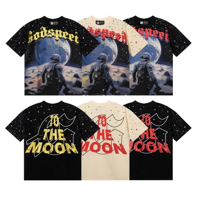 Godspeed No Looking Back T-Shirt #7072 Black Red/Apricot/Black Yellow 01