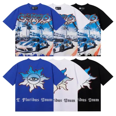 Godspeed Supercar Beach Road T-Shirt #7075 Blue/White/Black 01