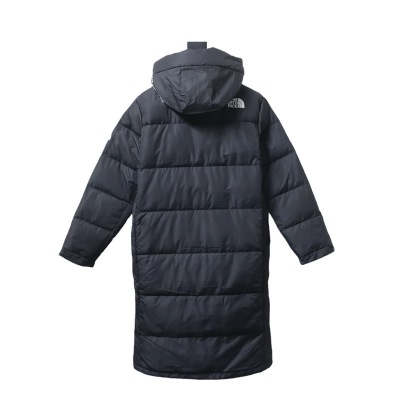 The North Face  long hooded down jacket in black 02