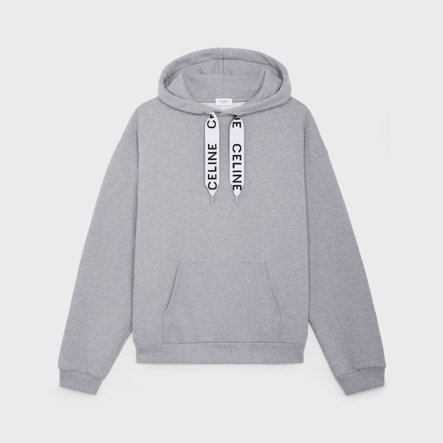 Celine Loose Sweatshirt In Cotton Fleece Light Grey