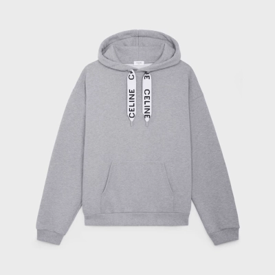 Celine Loose Sweatshirt In Cotton Fleece Light Grey 01
